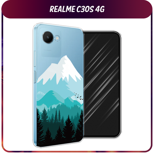 Силиконовый чехол на Realme C30S 4G / Реалми С30S 4G Синяя снежная гора, прозрачный силиконовый чехол на realme c30s 4g реалми с30s 4g лес 20