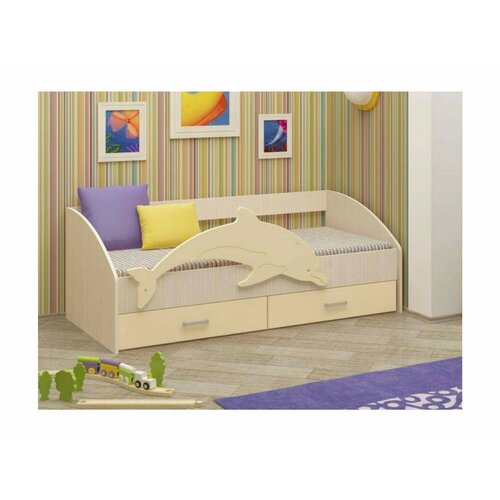 Детская кровать Дельфин-4 МДФ ваниль 80х160 14910₽
