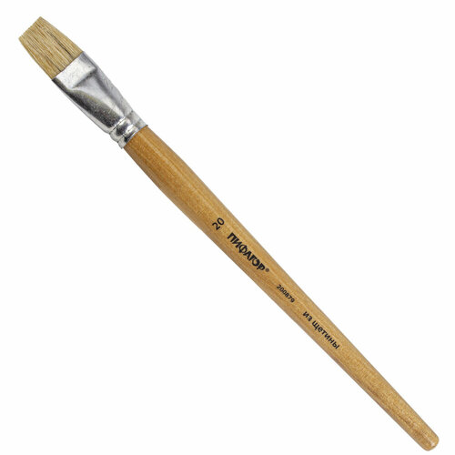 Кисть пифагор, щетина, плоская, № 20, деревянная лакированная ручка, пакет с подвесом, 200879 упаковка 10 шт.
