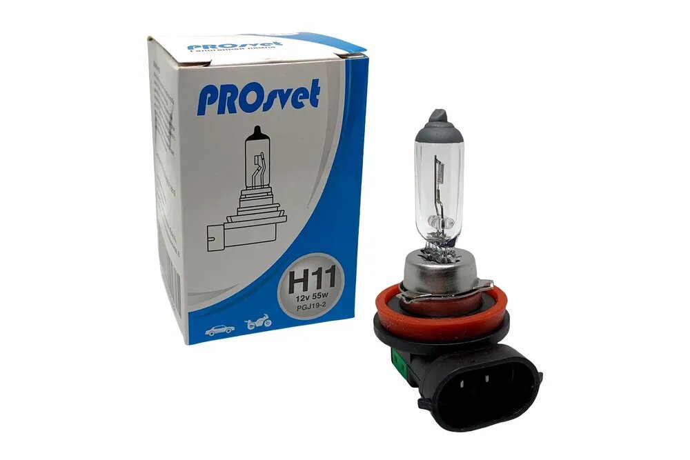 Лампа автомобильная галогенная PROSVET 12V H11 55w PGJ19-2 CLEAR