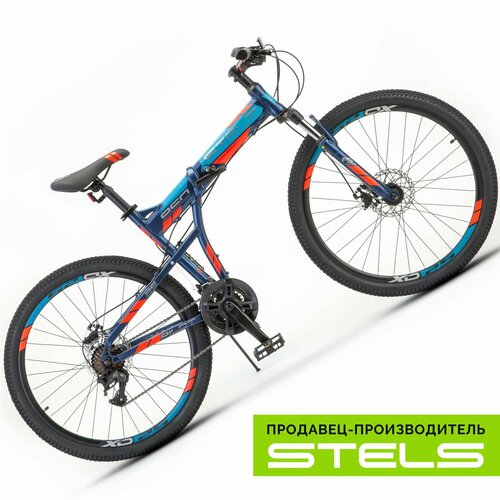 Велосипед складной Pilot-950 MD 26 V011, Тёмно-синий, рама 17.5 (item:040) городской велосипед stels pilot 770 24 v010 серый зеленый 14 рама