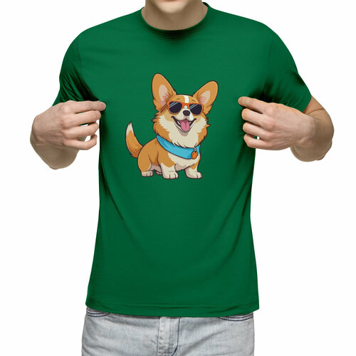 Футболка Us Basic, размер S, зеленый мужская футболка собака корги s темно синий