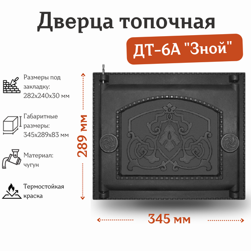 портал печной пдт 6а 1 rlk 8314 420х570х114 5 мм Дверца топочная ДТ-6А RLK 8314 Зной (345*289 мм)