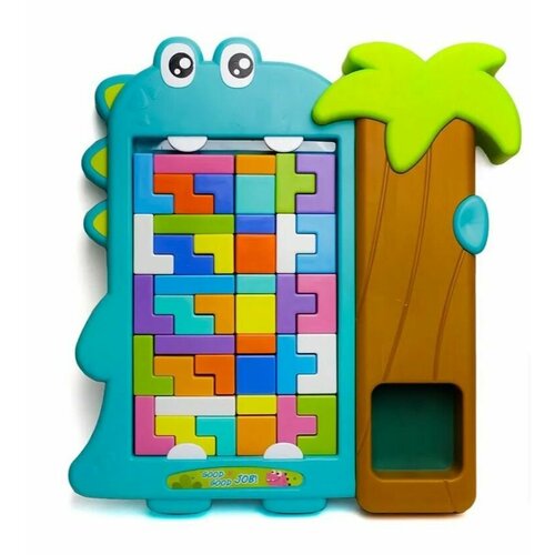 Without Центр развивающий Dino-tetris, динозаврик, синий, 34х5х35,5 см