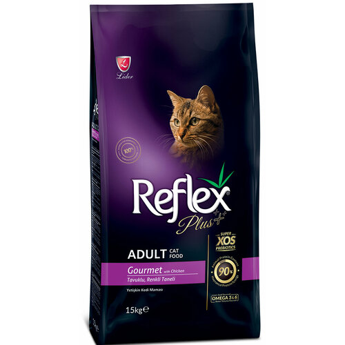 REFLEX PLUS Adult Cat Food Gourmet Multicolor 15 кг сухой корм для кошек