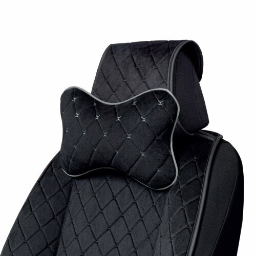 Подушка - подголовник косточка Autoprofi алькантара поролон 5 мм прострочка 30 х 20 см черно-серая AUTOPROFI ALC-100NP BKGY цена за 1 шт 1110₽