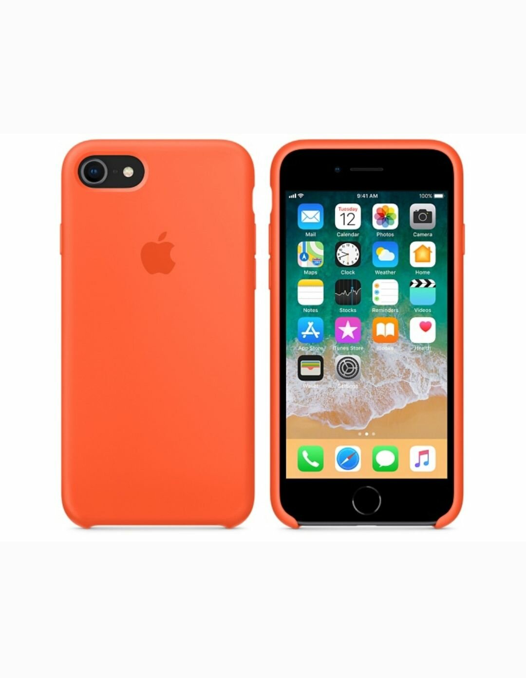 IPhone 7 / 8 / SE 2020 под оригинал оранжевый чехол для айфон 7 8 се утолщённый Silicone case бархат