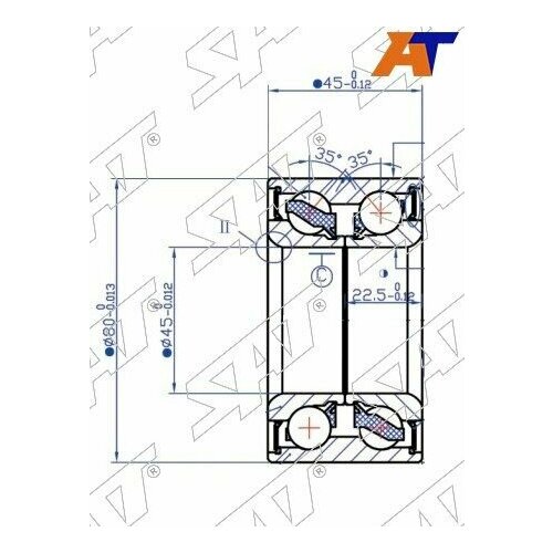 Подшипник переднего дифференциала MITSUBISHI PAJERO/MONTERO V9#/L200 05- заднего дифференциала боков