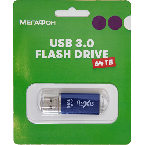 Flexis Флеш-накопитель Flexis 64Gb USB3.0 твердотельный накопитель flexis pro 1tb fssd2280thp 1024