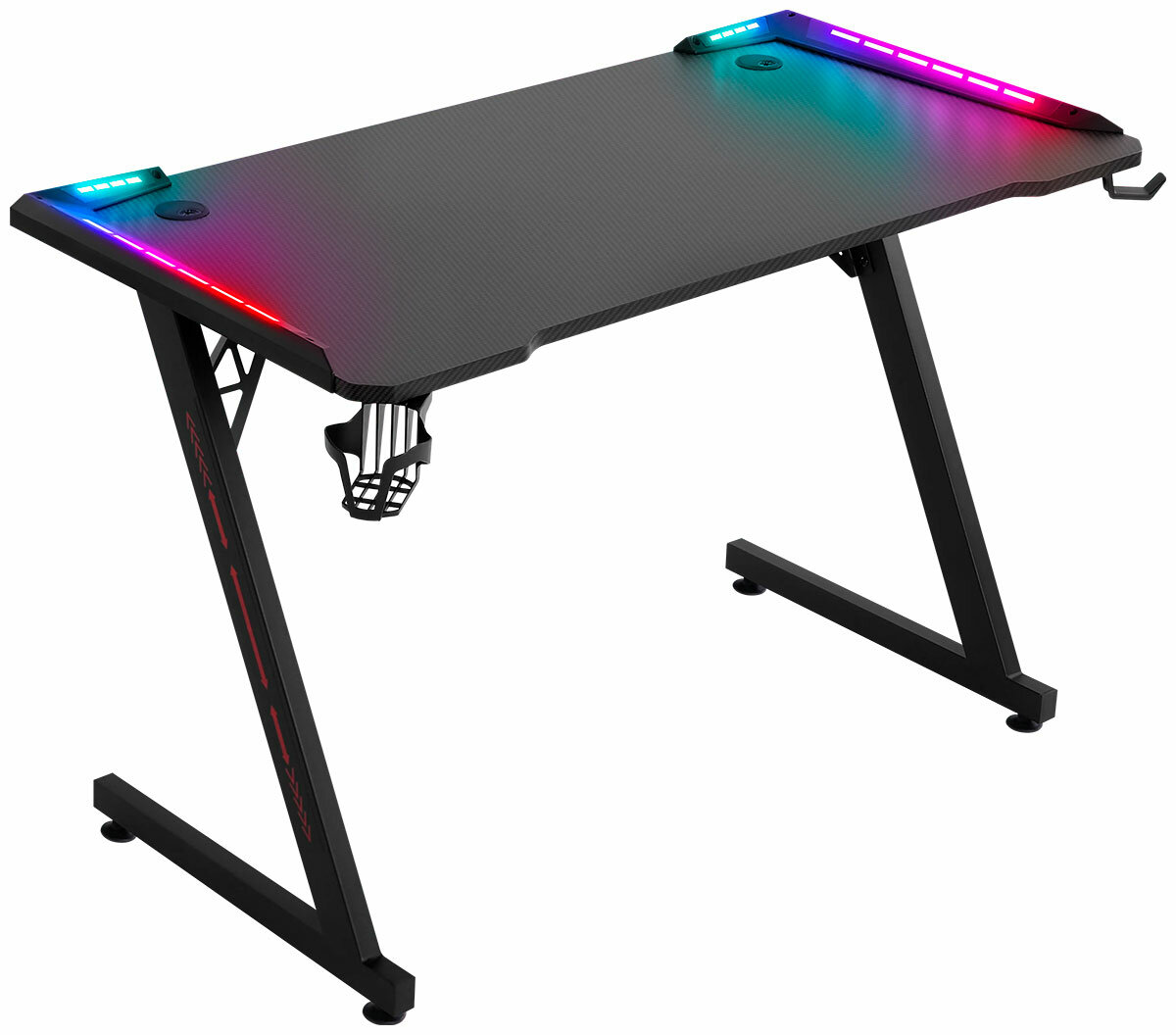 Игровой стол Defender Jupiter, RGB подвесветка, кружки+гарнитура, черный