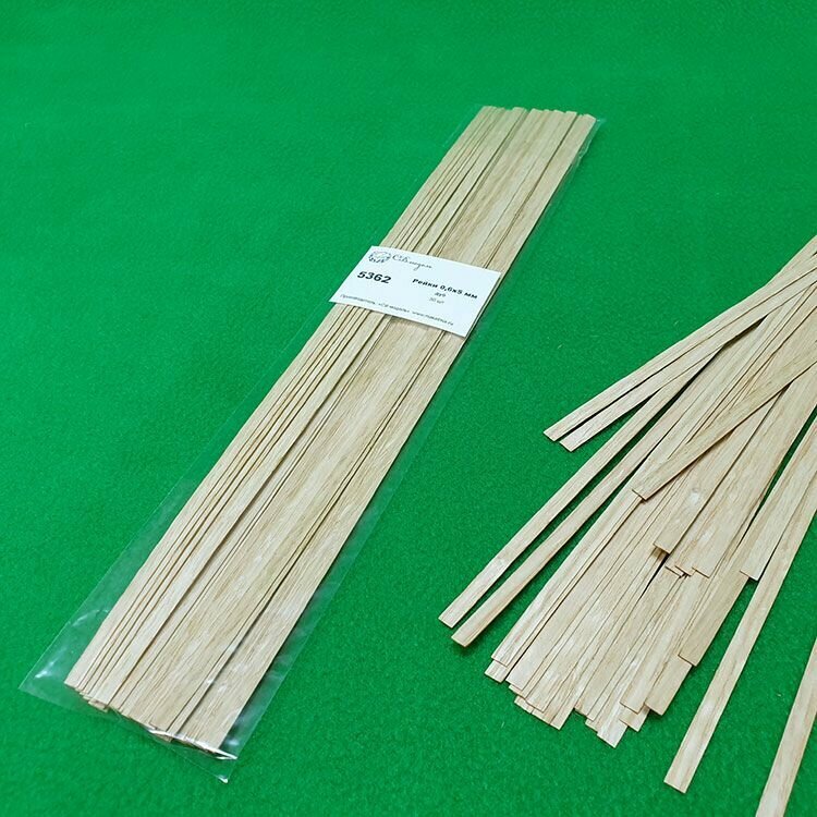 Деревянные рейки для моделизма из дуба 0,6х5 мм (50 шт) длина 30 см