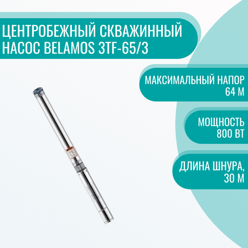 Центробежный скважинный насос Belamos 3TF-65/3 скважинный насос belamos 3tf 60 4 каб 50м