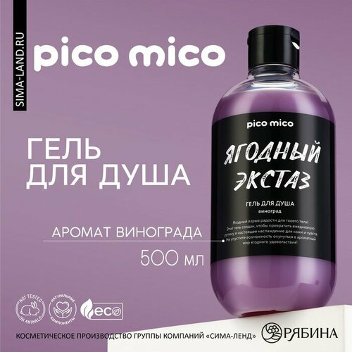 Гель для душа «Ягодный экстаз», аромат виноград, 500 мл, PICO MICO гель для душа ашан красная птица ягодный пунш 500 мл