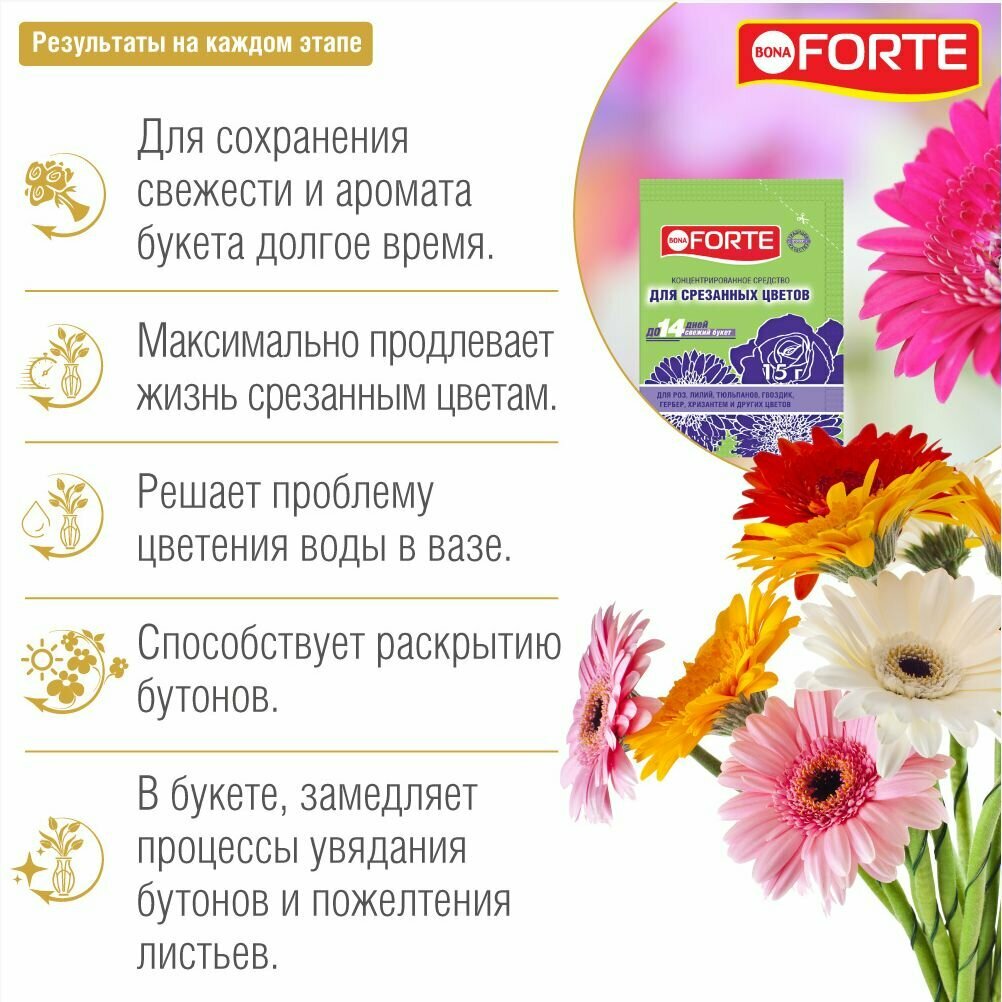 Средство для сохранения свежести срезанных цветов 15 гр Bona Forte - фото №8