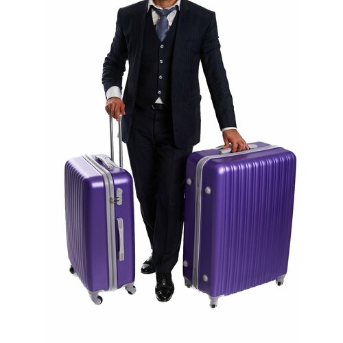 фото Комплект чемоданов feybaul, 2 шт., 65 л, размер s/m, фиолетовый