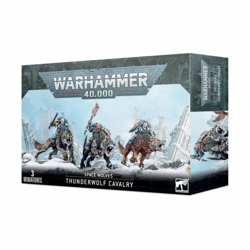 фигурка warhammer 40k space wolves thunderwolf cavalry frode 1 18 Набор миниатюр для настольной игры Warhammer 40000 - Space Wolves Thunderwolf Cavalry