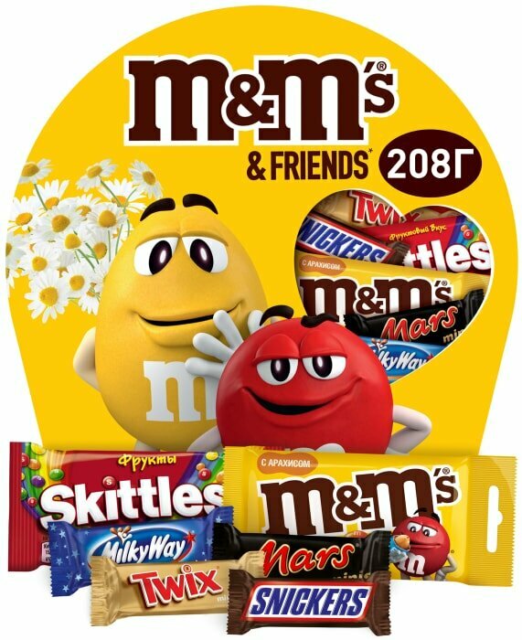 Подарочный набор M&Ms and Friends Snickers Milky Way Mars Twix 208г