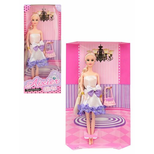 Кукла Aixier Girls 30 см аксессуары в сиренево-белом платье AX168-KR5 695₽