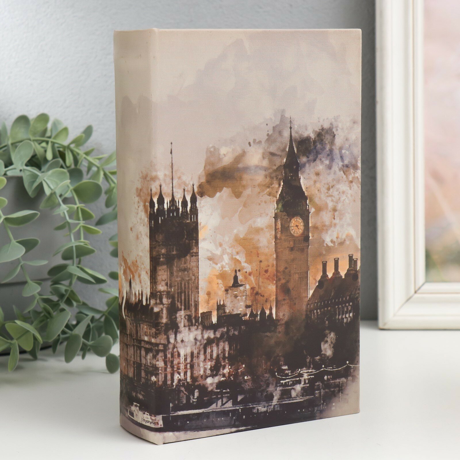 Шкатулка книга-сейф «Лондон», дерево, искусственная кожа, 21×13×5 см