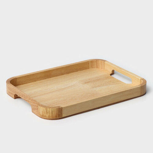 GUNGNIR Поднос с ручками «Люкс», 30×23×2,8 см, гевея