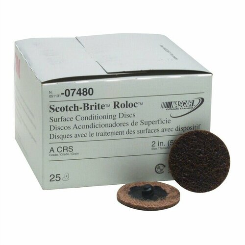 Круг шлифовальный 3M 07480 Scotch-Brite Roloc SC-DR A CRS цвет коричневый диаметр 50мм 1шт 299₽