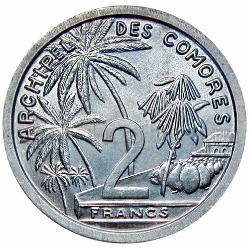 2 франка 1964 Коморские острова UNC коморские острова 5 франков 1964 г essai проба 2