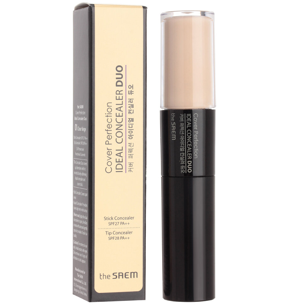 Консилер двойной The Saem Cover Perfection Ideal Concealer (01. Clear Beige - ясный беж)