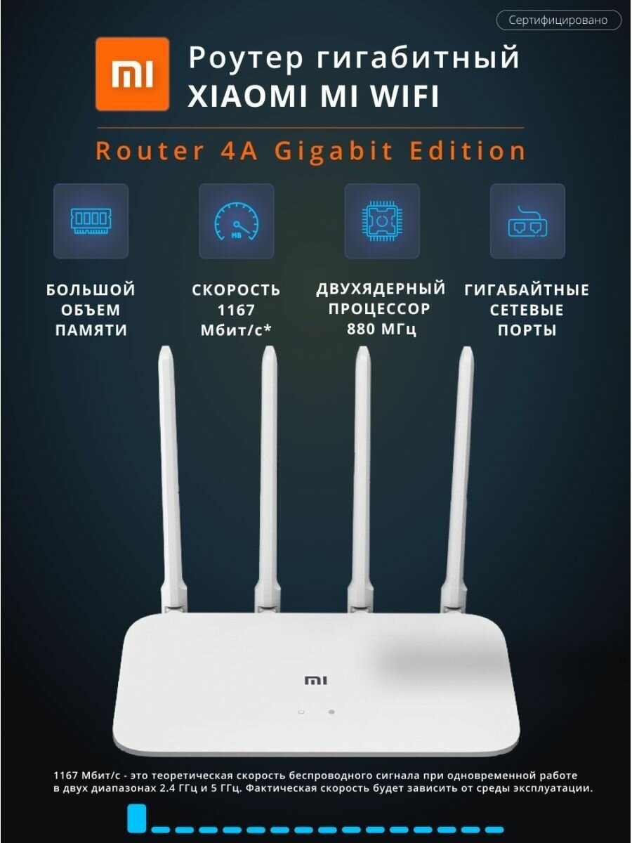 Роутер Xiaomi Mi Wi-Fi Router 4A Gigabit Edition