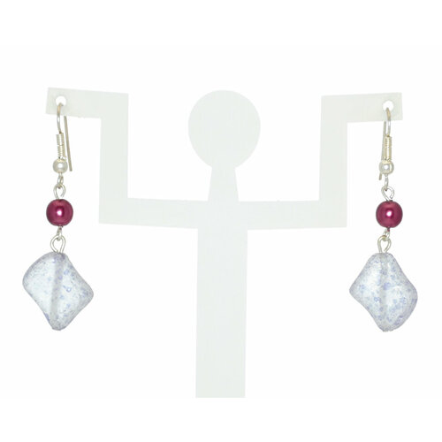 Серьги Bohemia Style, хрусталь, размер 50 мм, бордовый, синий