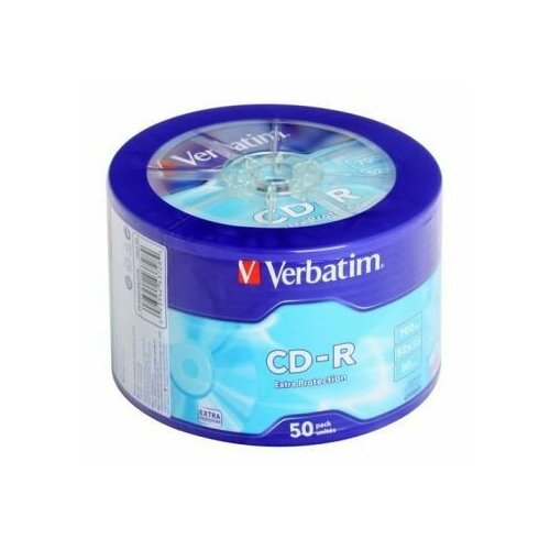 Verbatim Диск Диски CD-R 50 шт. Printable InkJet, 52-x 700Mb, Cake Box 43309 43438