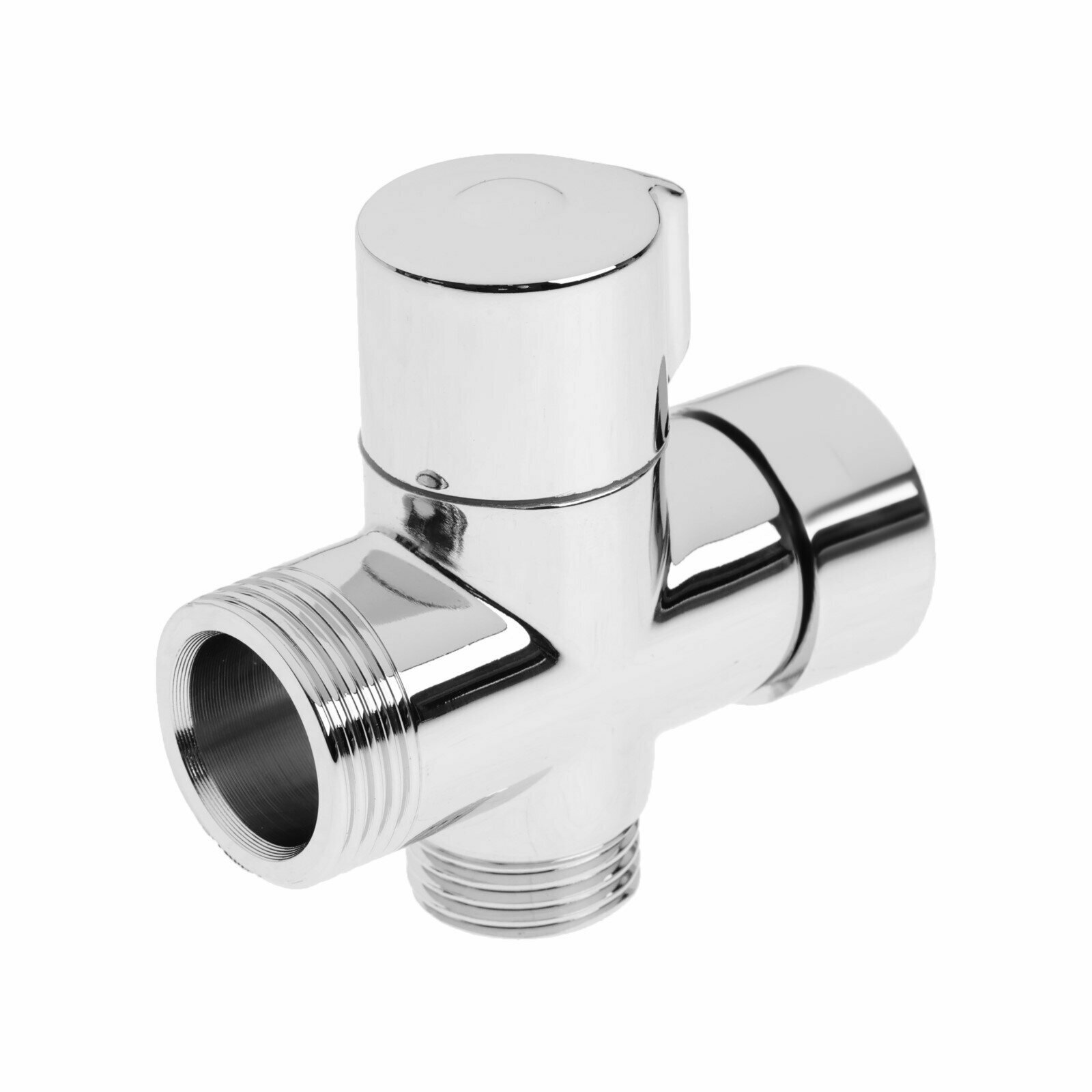 Дивертор ZEIN Z749, 3/4", 1/2", 3/4", для смесителя, круглая гайка, поворотный рычаг, хром 1019821 — фото 1