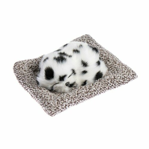 Игрушка на панель авто собака на подушке бело-черный окрас 676₽