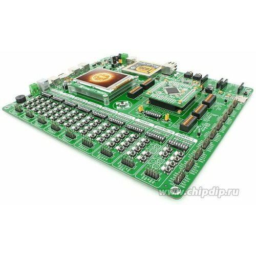 MIKROE-1205, EasyPIC Fusion v7, Полнофункциональная отладочная плата для изучения МК Microchip dsPIC33, PIC24 и PIC32