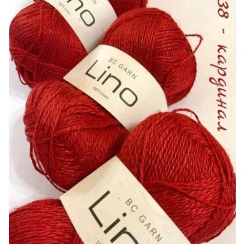 Пряжа BC Garn Lino 100% лен, цвет 38-кардинал