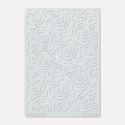 Изображение товара Mr.Painter TFR-10-SO25 трафарет-маска 11.5 х 16.5 см набор из 20 розочек для декора тканей