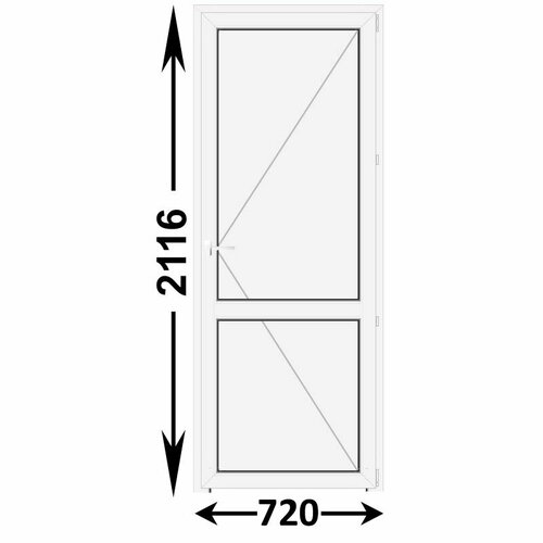 Готовая пластиковая межкомнатная дверь Veka WHS 720x2116 Правая (ширина Х высота) (720Х2116)