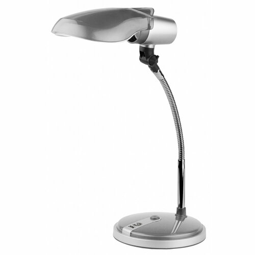 Настольная лампа NE-301-E27-15W-S / Настольный светильник для уроков, в спальню Е27, серебряный / подарки на 23 февраля мужчинам