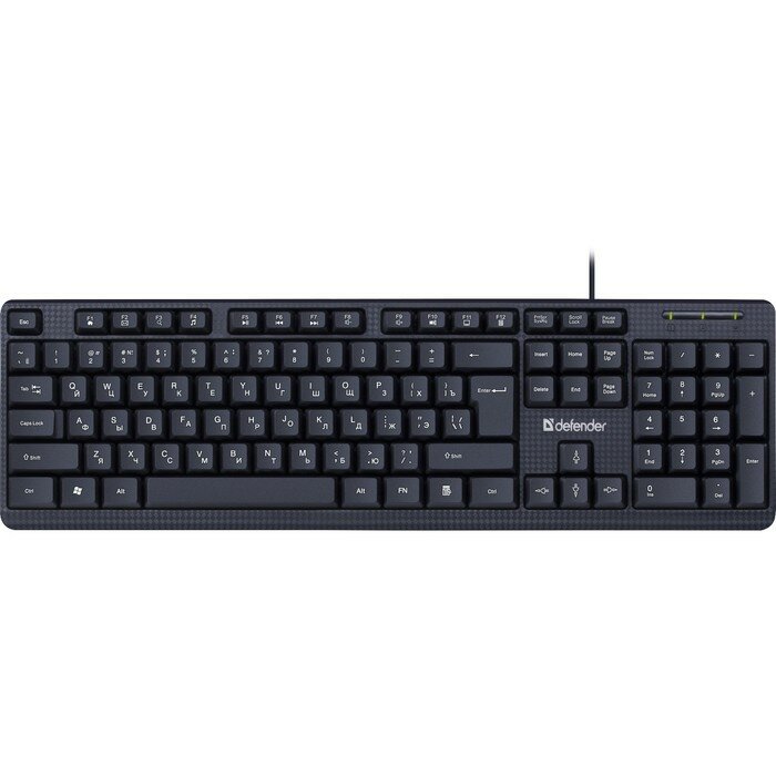 Клавиатура Defender Daily HB-162, проводная, мембранная, 104 клавиши, USB, чёрная (комплект из 3 шт)
