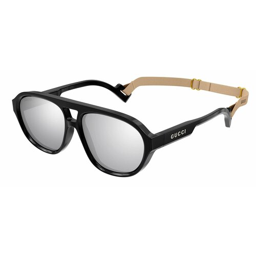 Солнцезащитные очки GUCCI GG1239S 002 GG1239S-002, серебряный, черный солнцезащитные очки gucci панто оправа пластик с защитой от уф для женщин черный