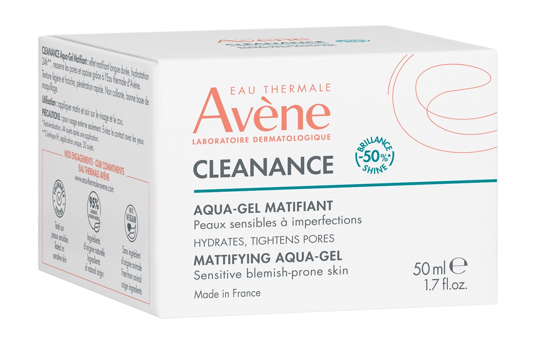 AVENE Cleanance Аква-гель для лица матирующий, 50 мл