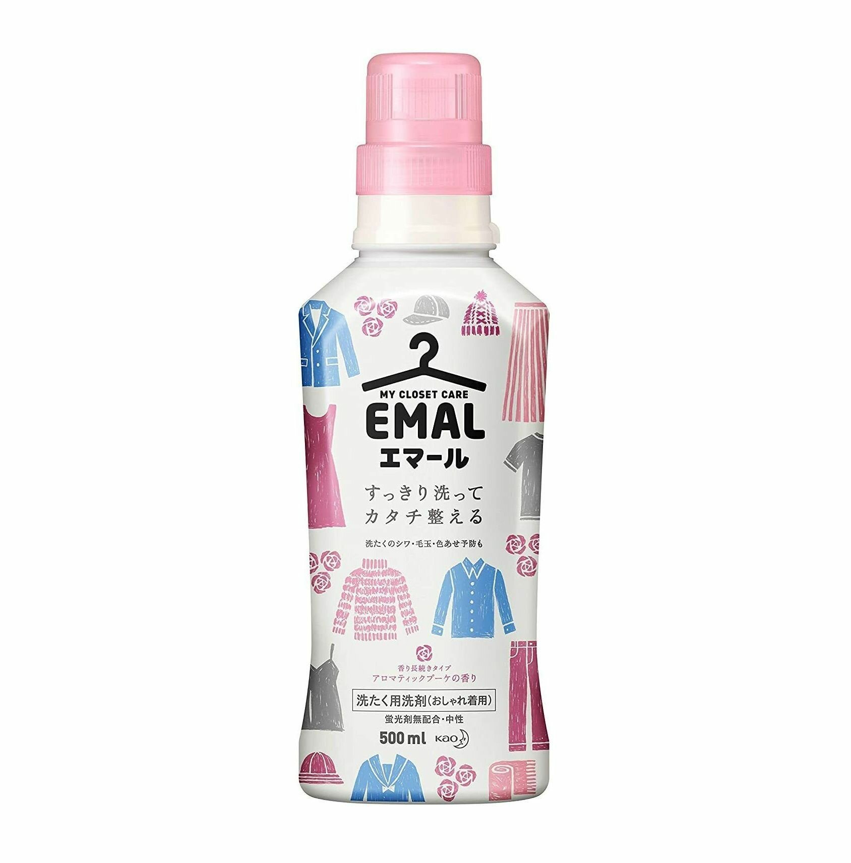 Жидкое средство для стирки деликатных тканей КAO "Emerl", аромат цветов, 500 мл, Япония.