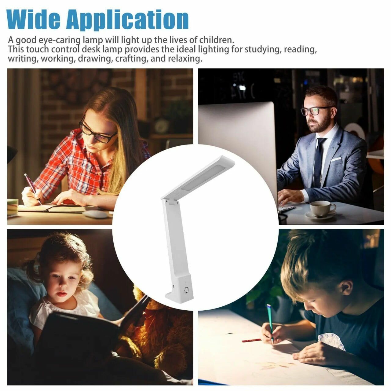 фото Портативная складная настольная лампа с сенсорным управлением