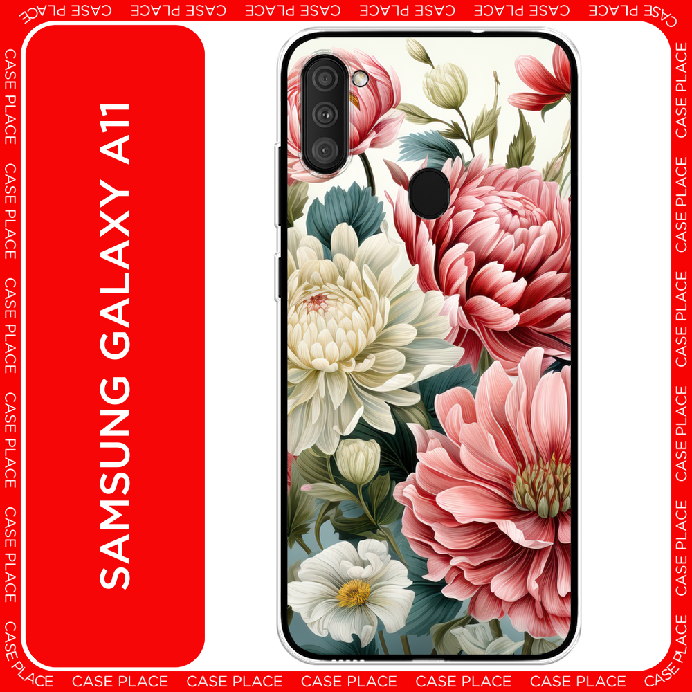 Силиконовый чехол на Samsung Galaxy A11/M11 / Самсунг Галакси A11/M11 Садовые цветы рисунок