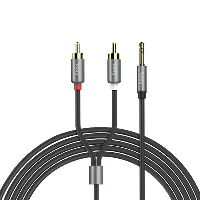 Аудио кабель Hoco UPA10, 2xRCA - jack 3.5mm, 1,5 м, серый