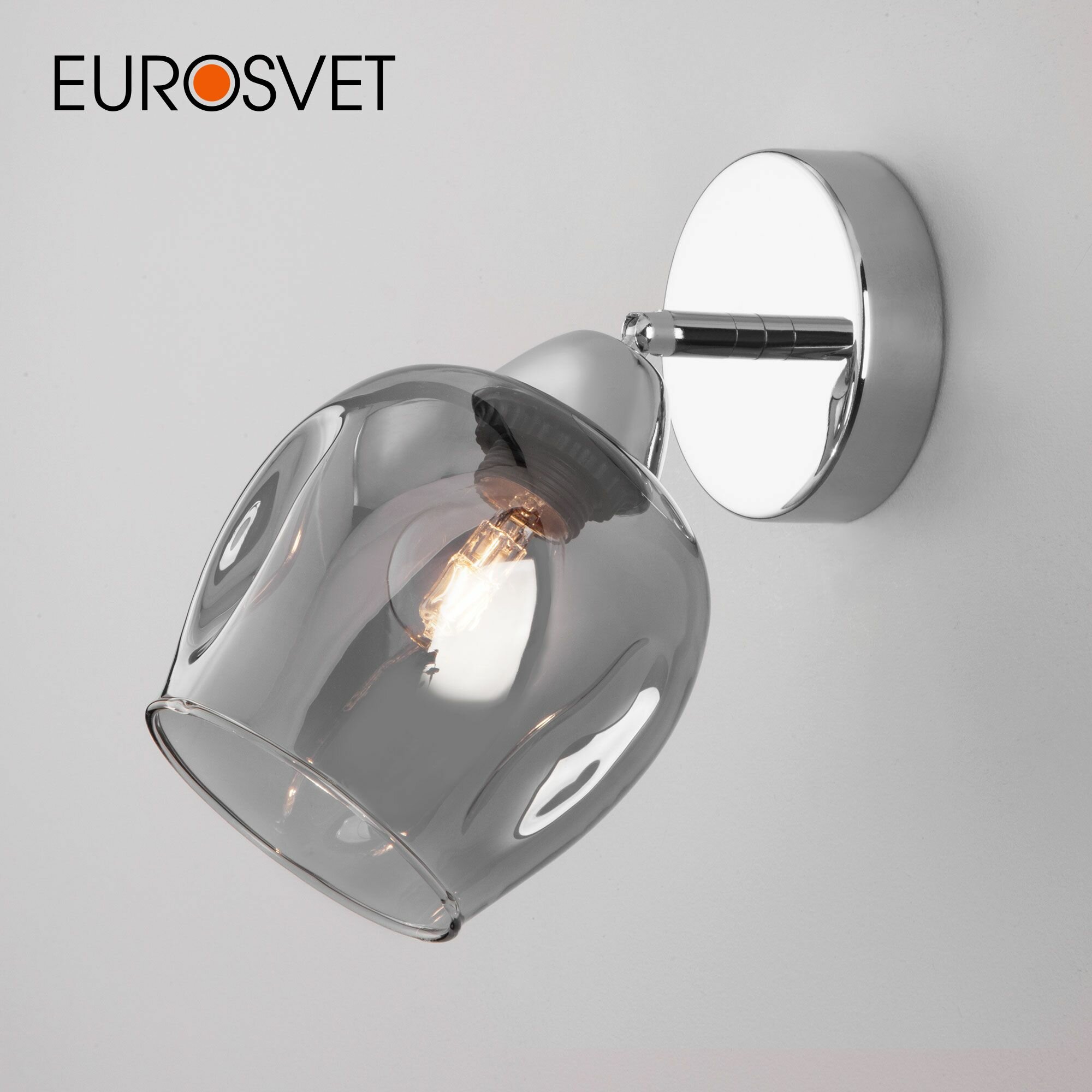 Бра / Настенный светильник со стеклянным плафоном Eurosvet Marci 30164/1 хром