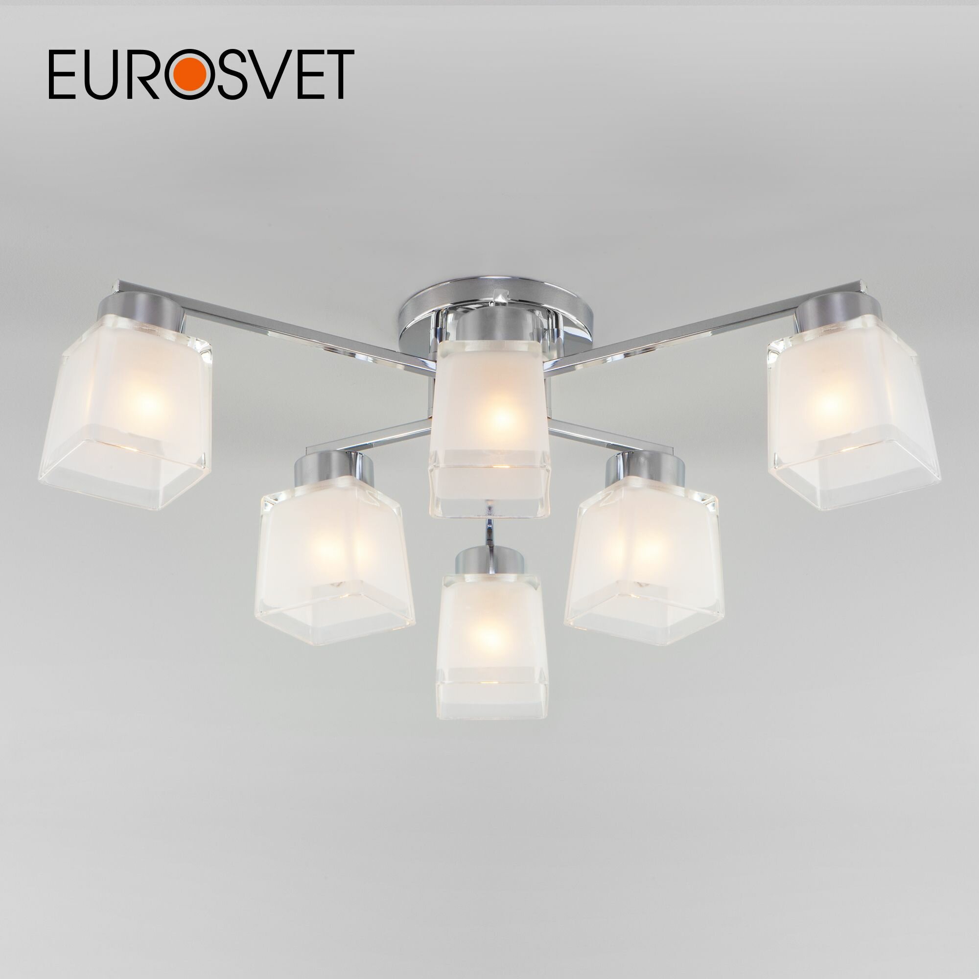 Люстра / Потолочный светильник со стеклянными плафонами Eurosvet Delfi 30162/6 хром IP20