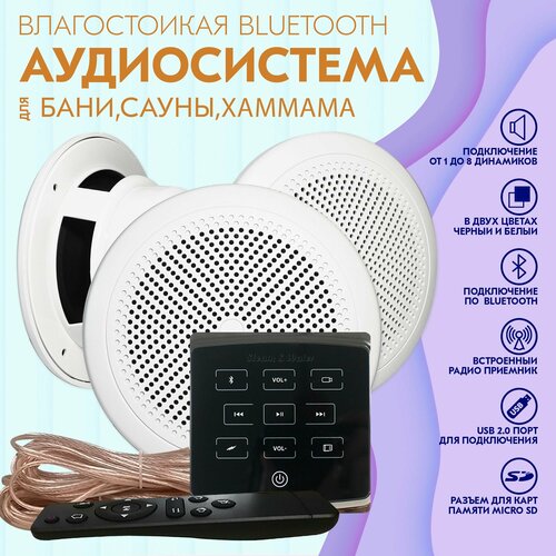Влагостойкая bluetooth аудиосистема для дома бани сауны и хамама SW3 Black ECOчерный 3710000₽