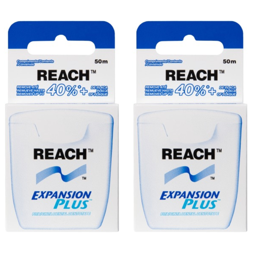 Зубная нить Reach Dentotape пропитанная воском 50 м 2 шт 1811₽