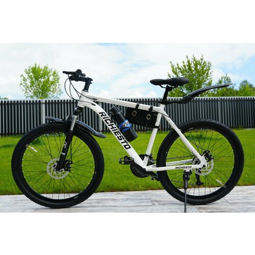 Велосипед горный Richiesto 26 Алюминиевая рама Спортивный Для активного отдыха модель 2024 года белый с черный 25900₽