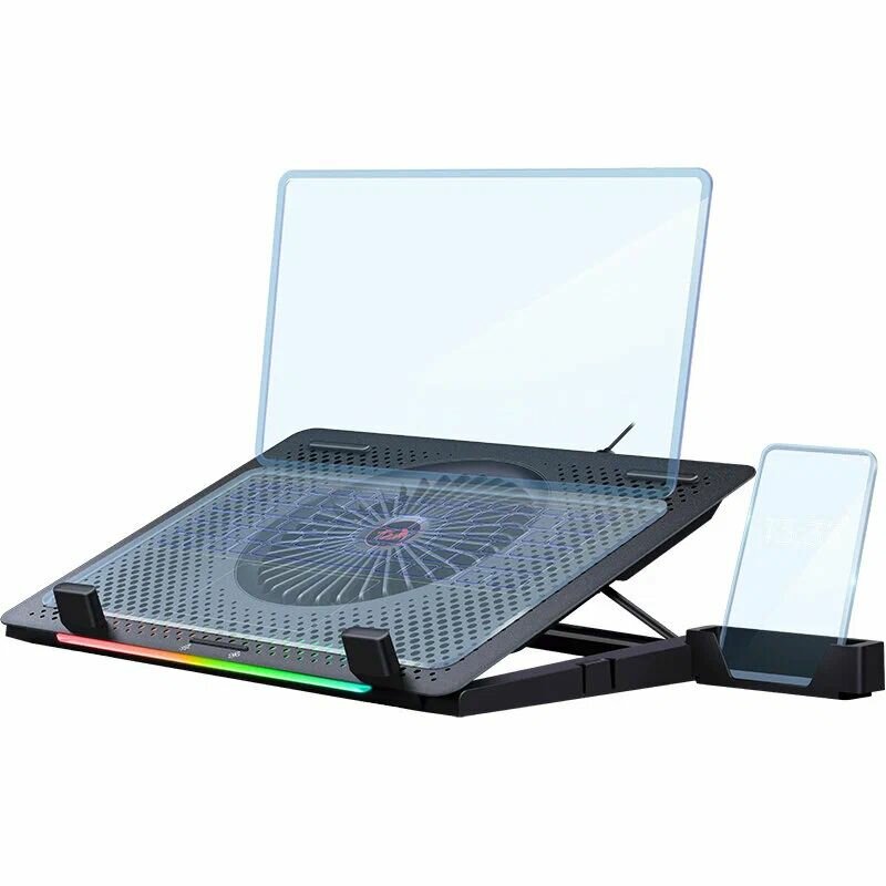 Подставка для ноутбука с активным охлаждением и подставкой под телефон Redragon Ivy RGB